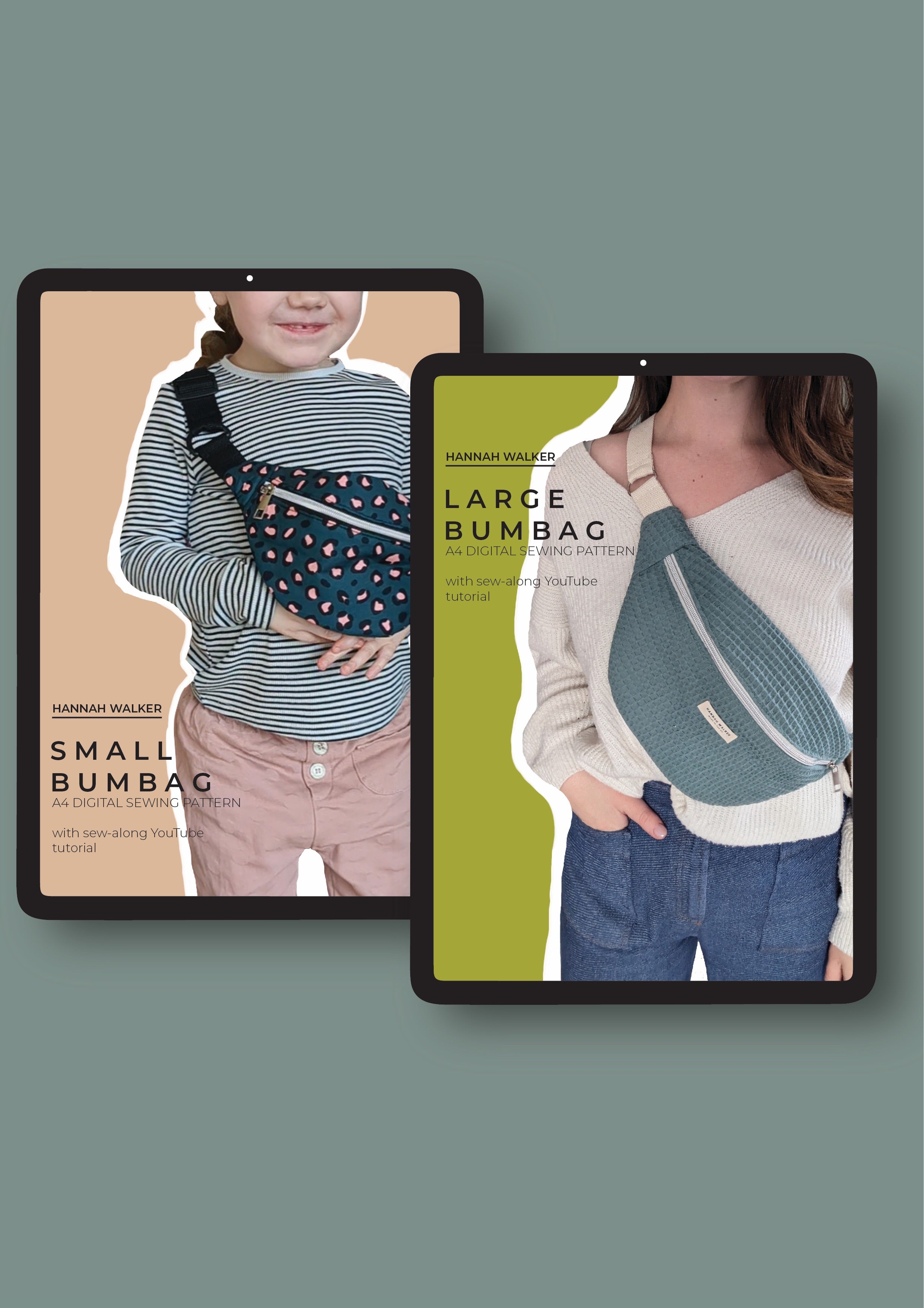 Small and Large Digital Bumbag Sewing Pattern Bundle – Hannah Walker